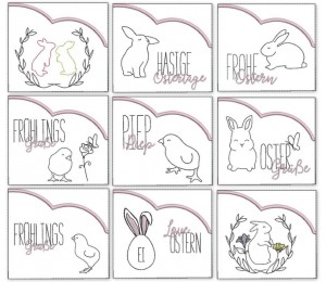 Stickserie - ITH Einsteckhüllen quadratisch Ostern